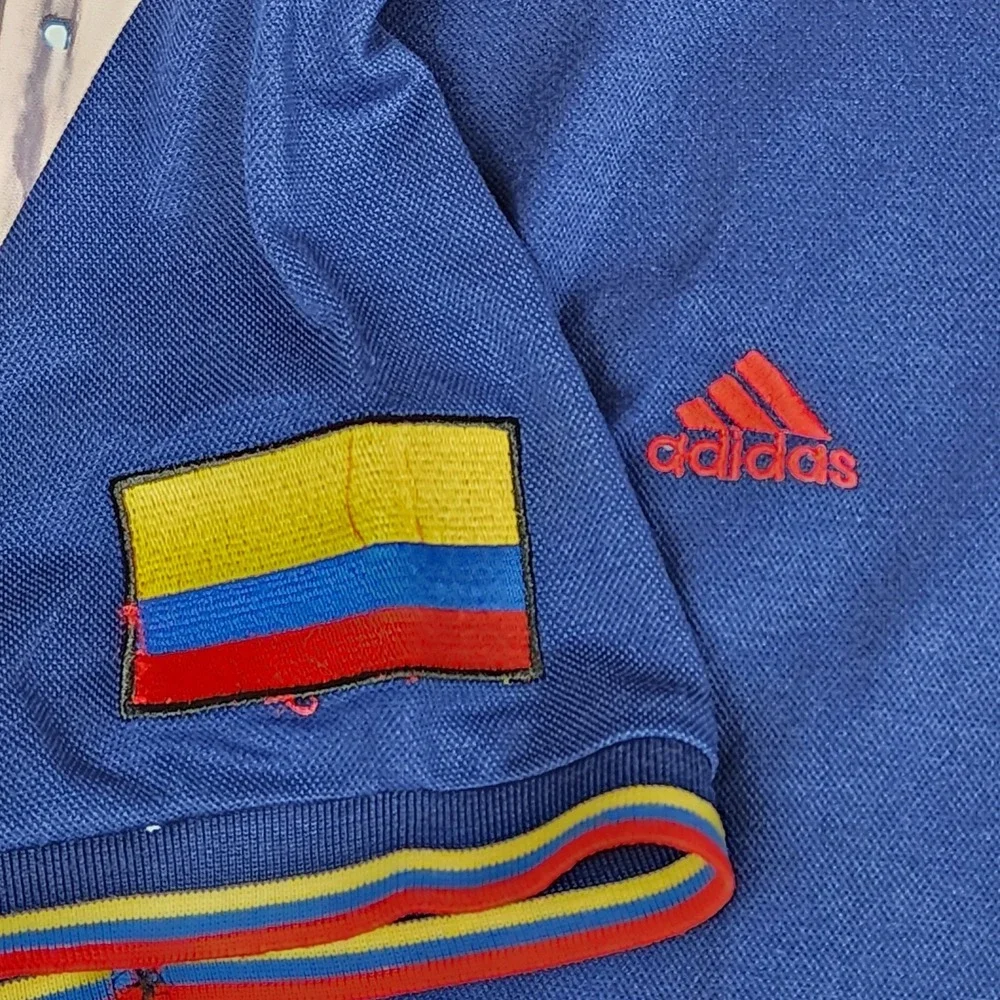 Adidas Fit Storm Polo Shirt Mens XXL‎ FIFA World Cup Brasil 2014 Columbia Flag